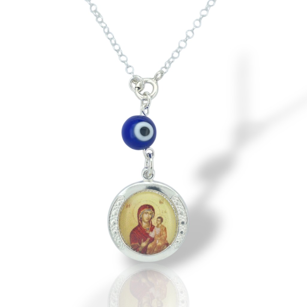 Φυλαχτό αυτοκινήτου Αγ. Χριστόφορος απο ασήμι 925° (code TX002578)